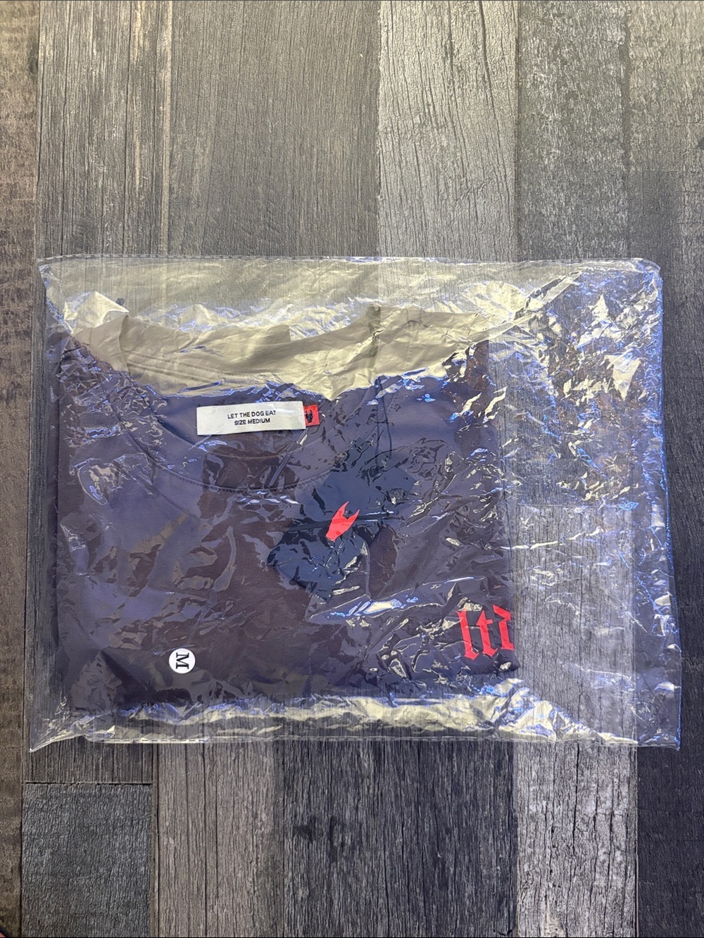 tde. Men's Charcoal Short Sleeve Crewneck T-Shirt with Red Logo - Picture 7 of 7
